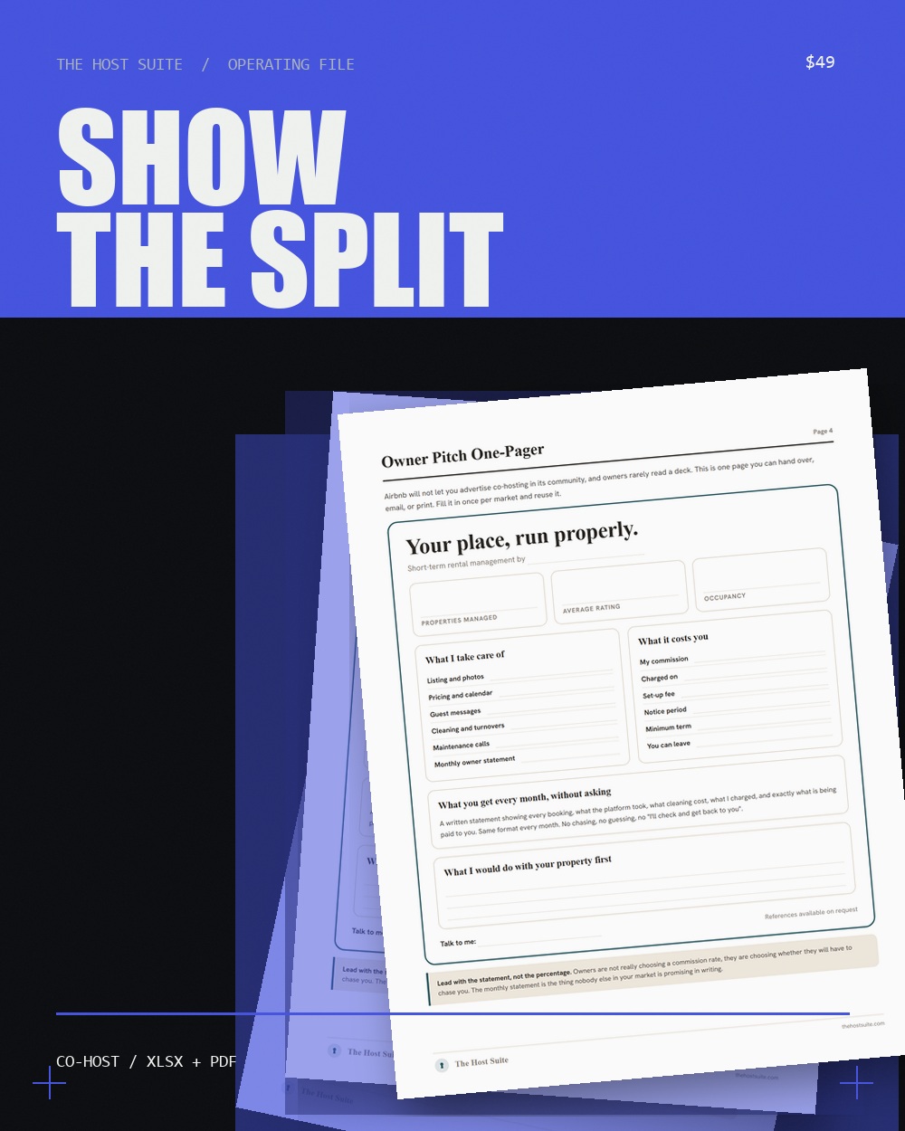 The Co-Host Money System, owner statement and commission calculator