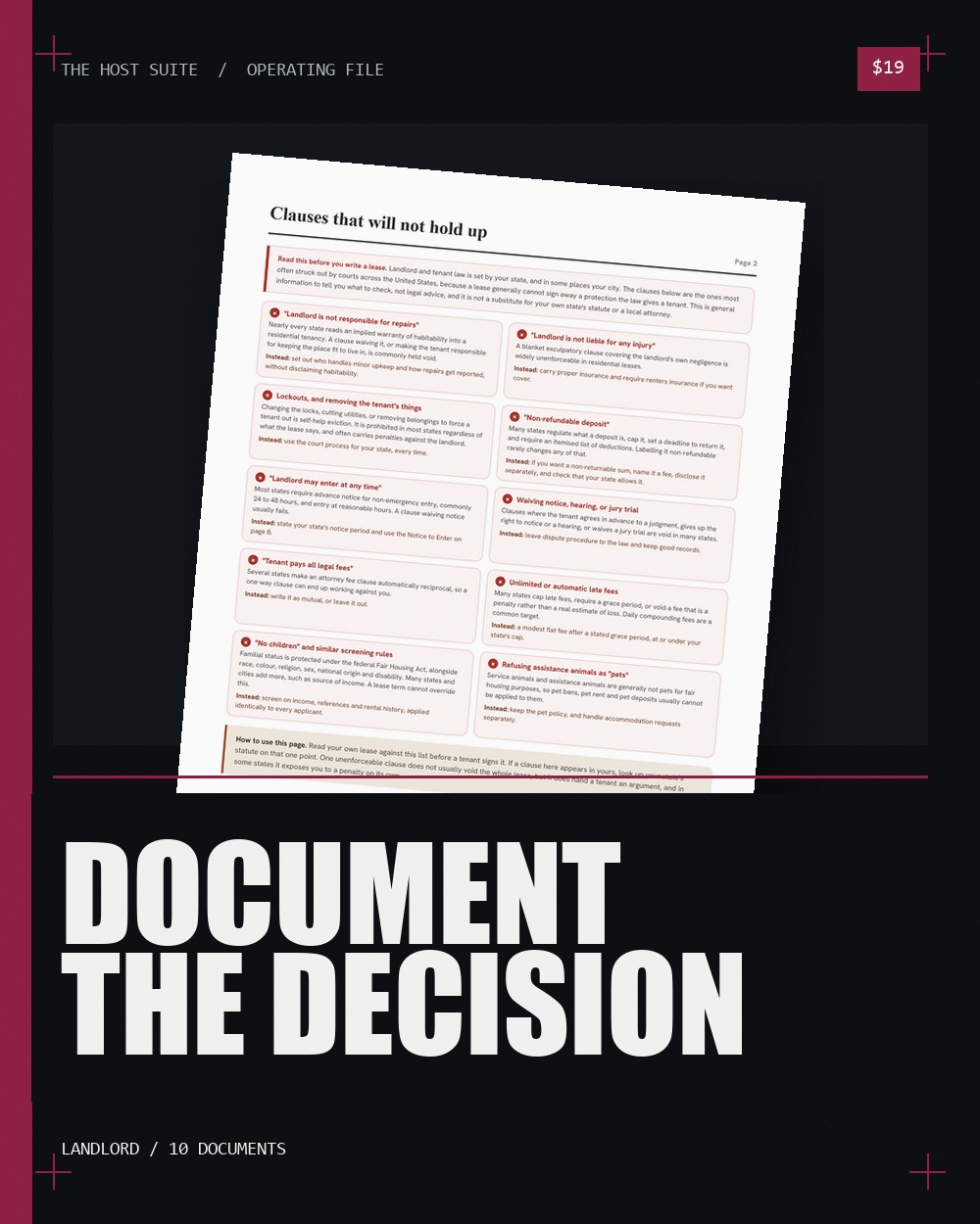 The Landlord Paperwork Pack, lease agreement and landlord forms