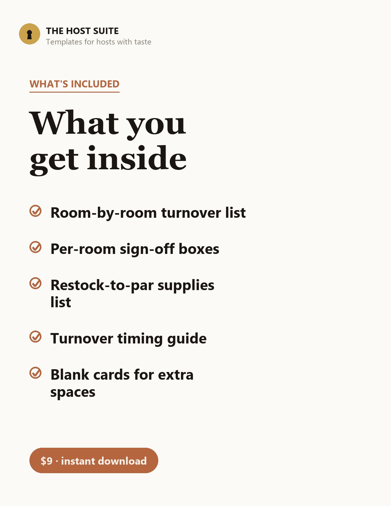 What is included in the Airbnb Cleaning Checklist