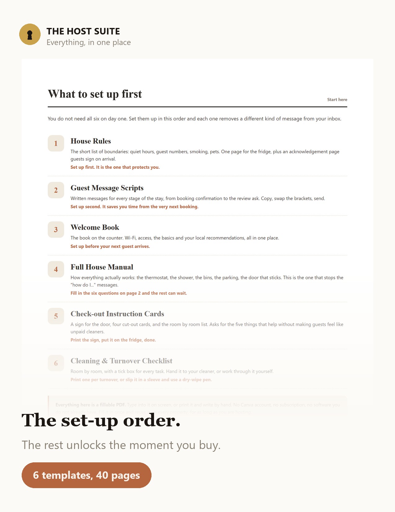 Preview of the set-up order page