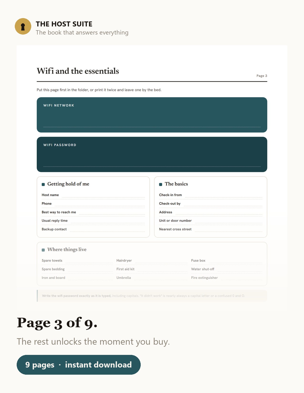 Preview of the wifi and essentials page
