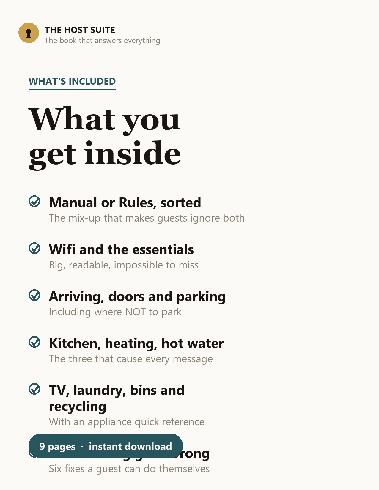 What is included in The Full House Manual