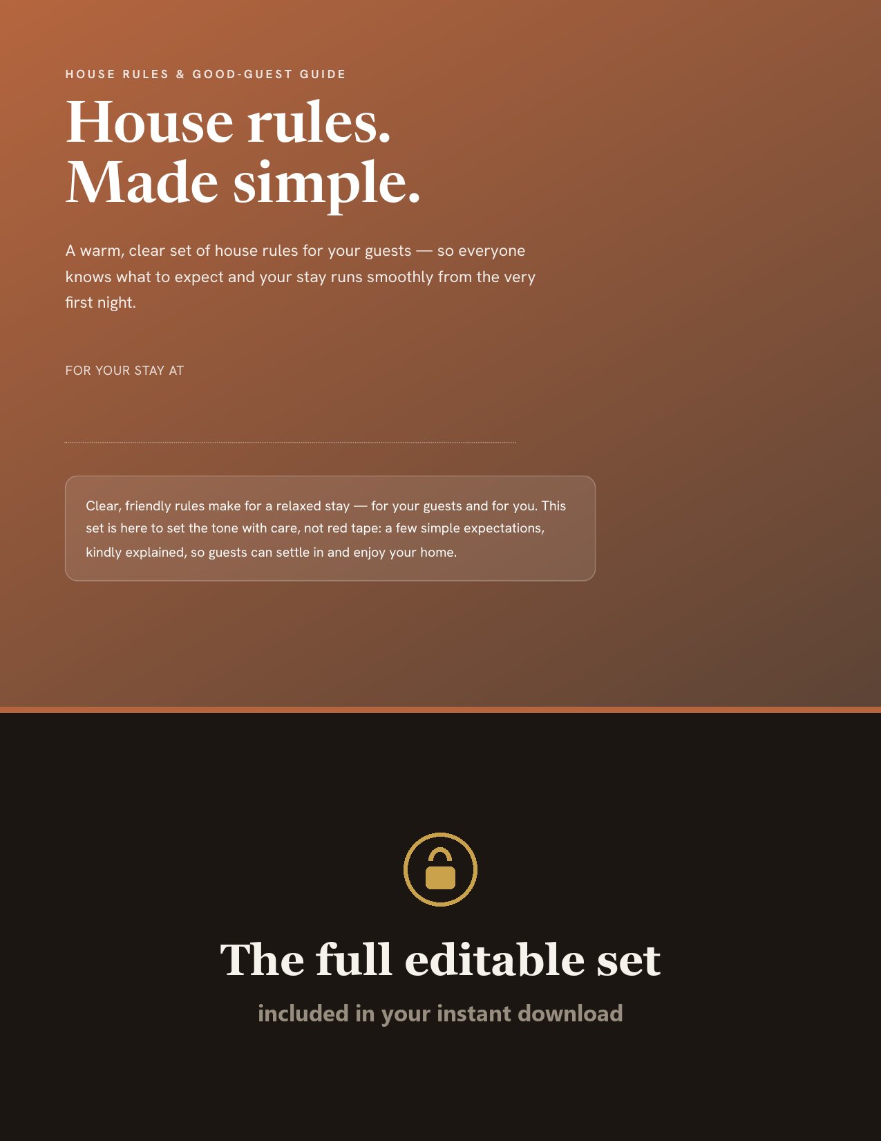 Airbnb House Rules preview page
