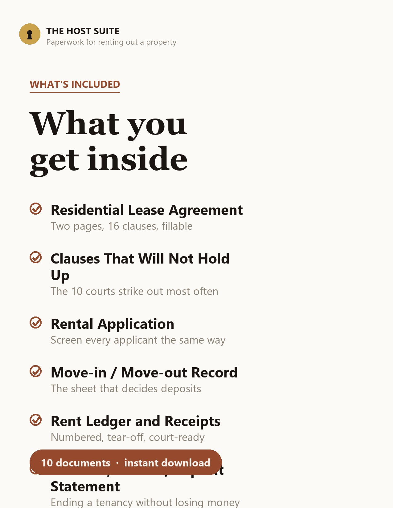 What is included in the Landlord Paperwork Pack