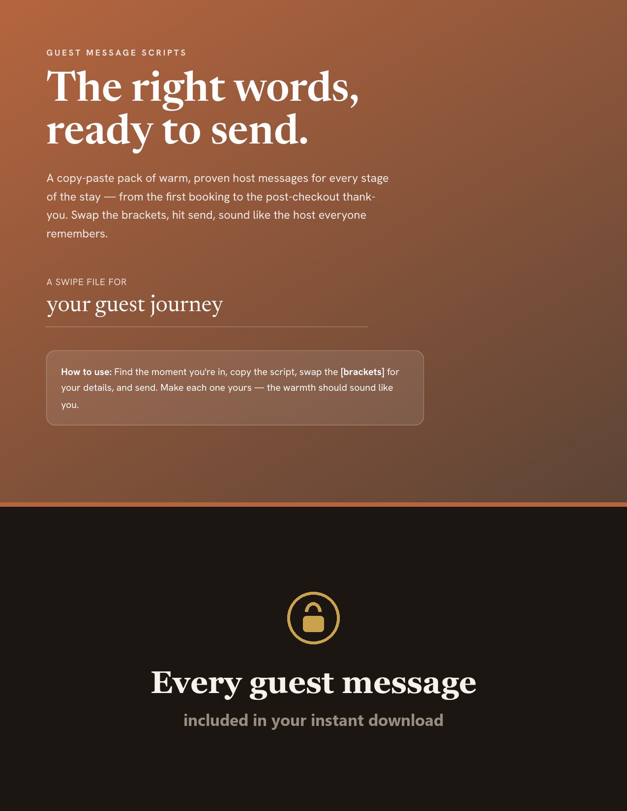 Guest Message Scripts preview page