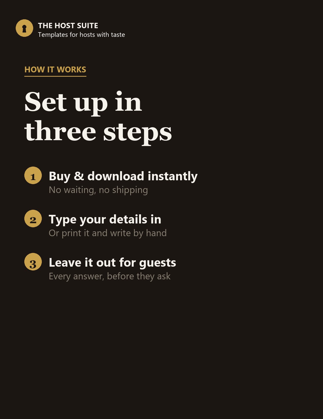 How the Airbnb Welcome Book Template works in three steps