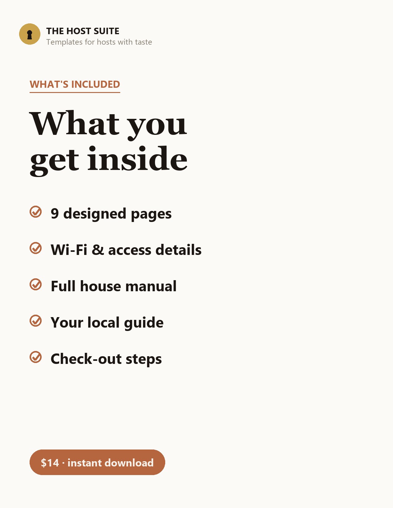 What is included in the Airbnb Welcome Book Template