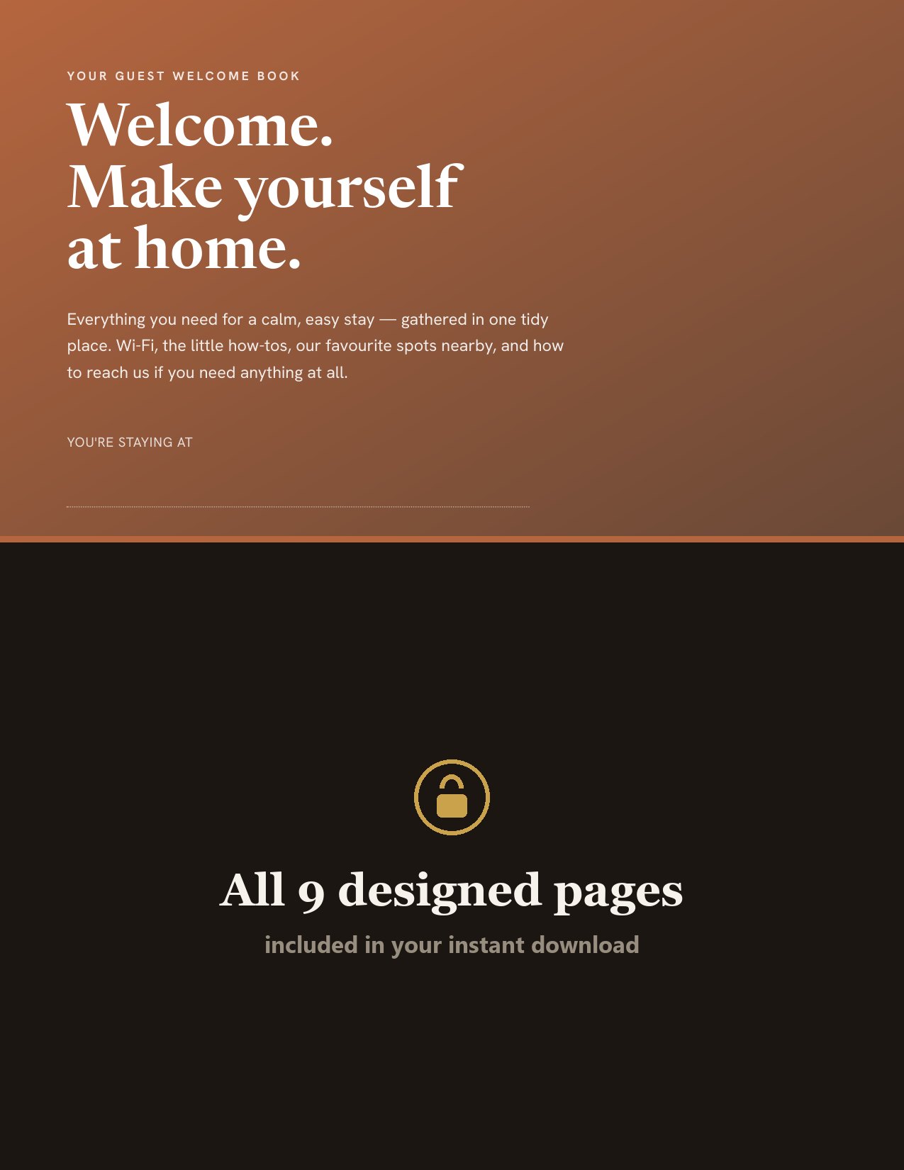 Airbnb Welcome Book Template preview page